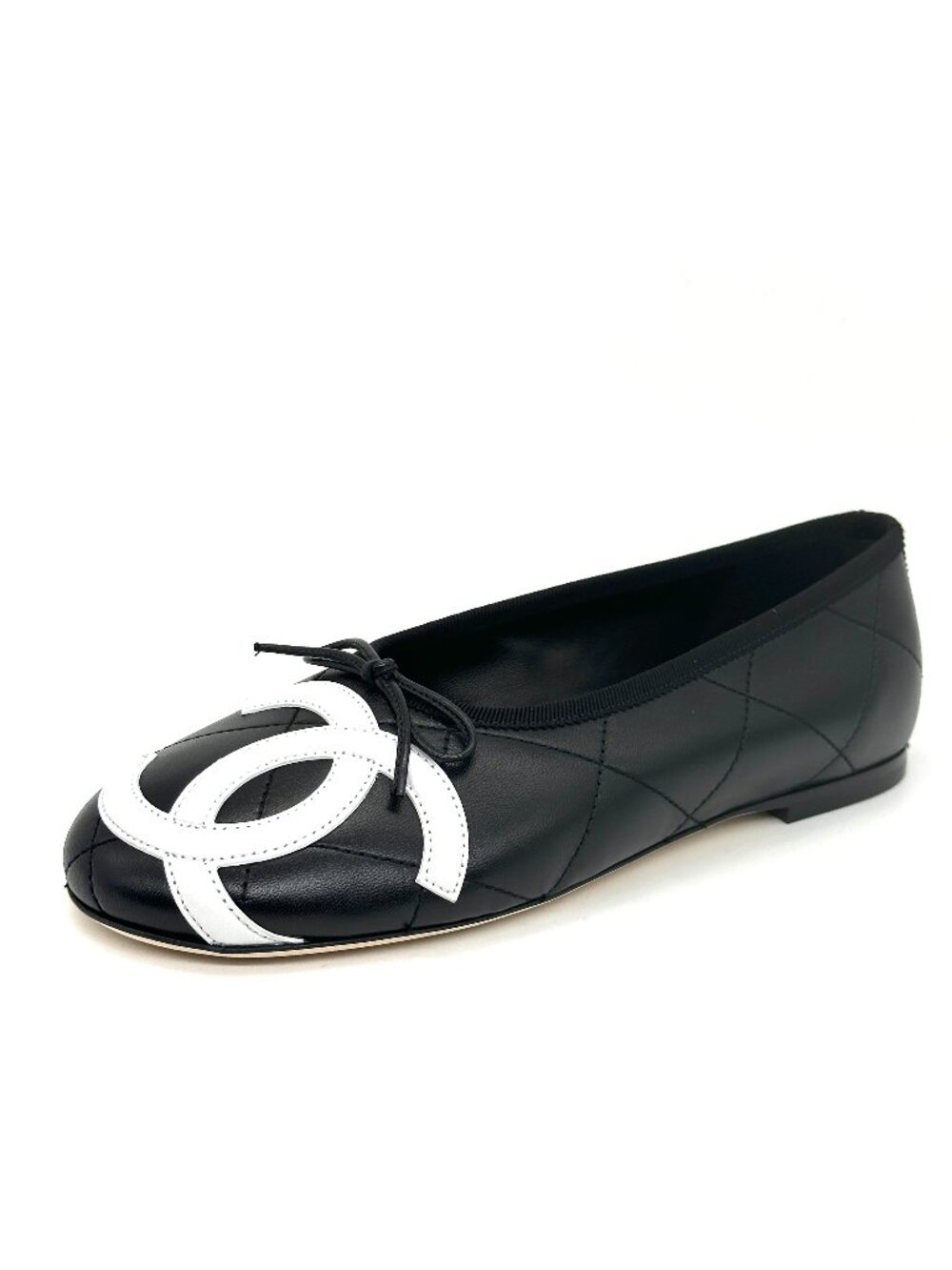 CHANEL 26M Coco Beach Lambskin Leather CC Cambon Bow Ballerina Ballet Flats - Picture 5 of 15